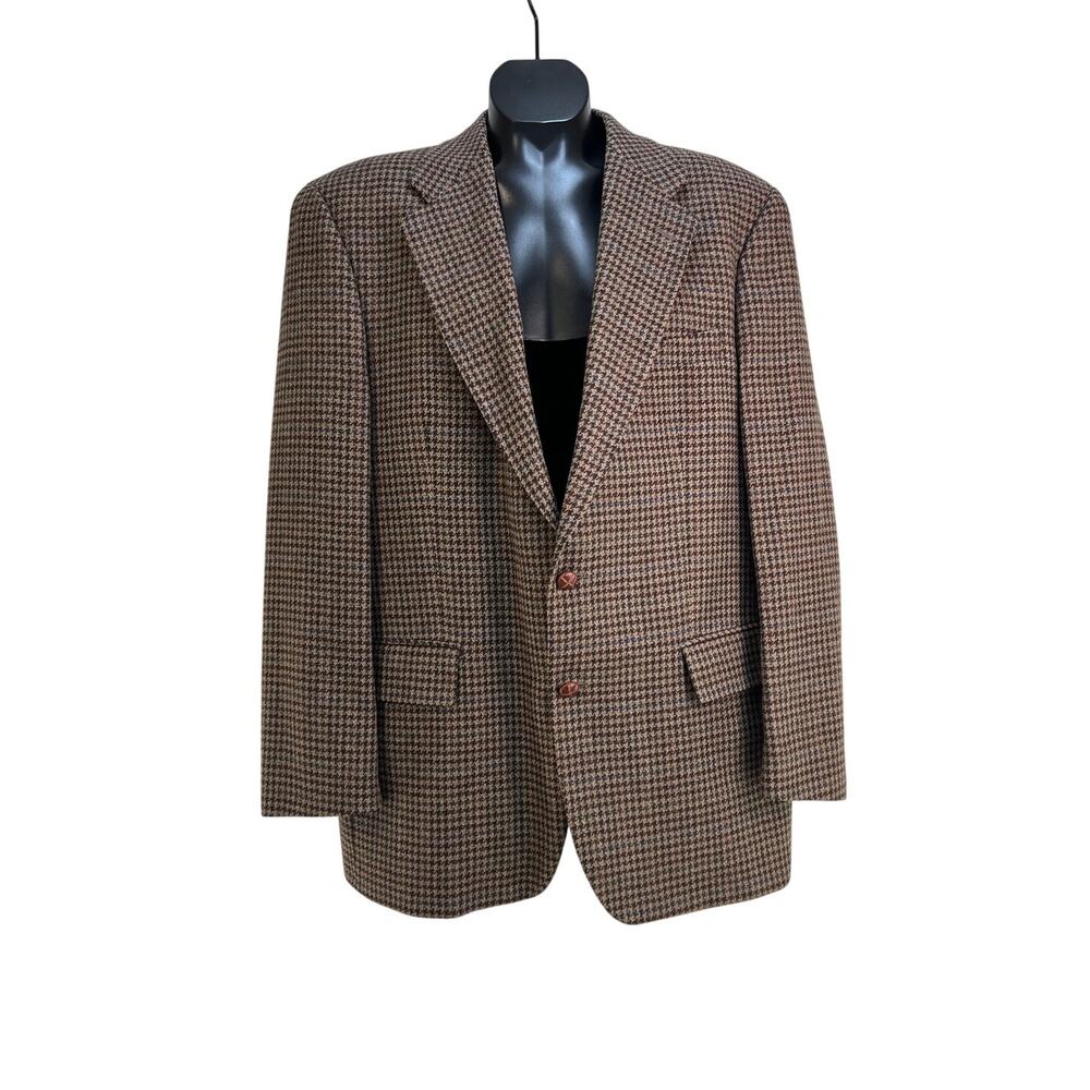 Polo University Vintage Brown Houndstooth Wool Blazer